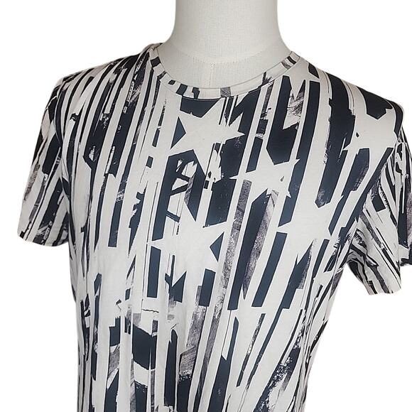 Robert Graham Mens American Boulevard Cotton T-Shirt Black White Size L - Picture 4 of 8